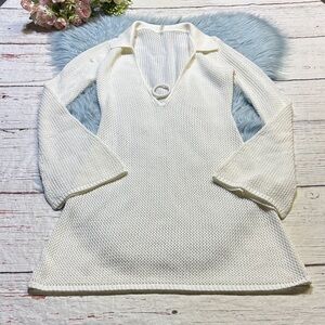 DEVON WINDSOR Katalina Open Knit Swim Coverup Dress sz S